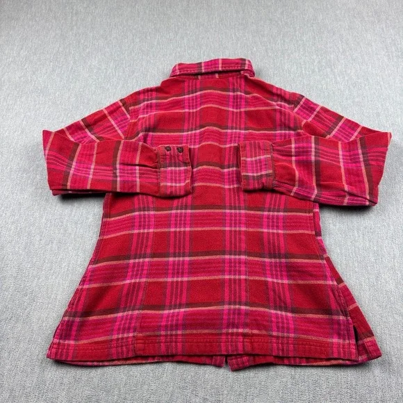 Patagonia Shirt Womens 6 Red‎ Plaid Long Sleeve Fjord Flannel Organic Cotton - Picture 10 of 11